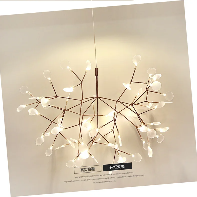 

Nordic postmodern led fireflies droplight artistic personality villa restaurant branch leaves droplight sitting room