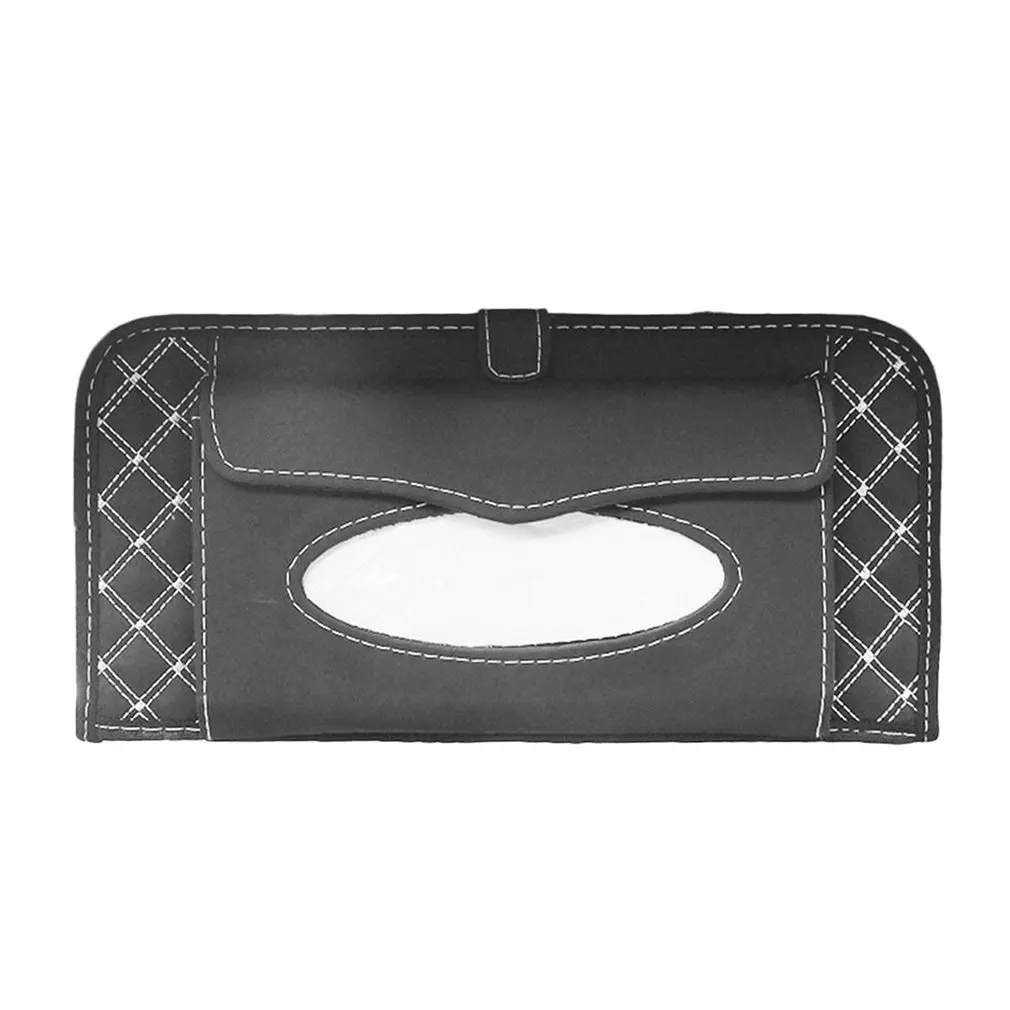 Car Sun Visor Tissue Box Napkin Holder Microfiber Leather Paper Storage Box Universal Automobile Accessories