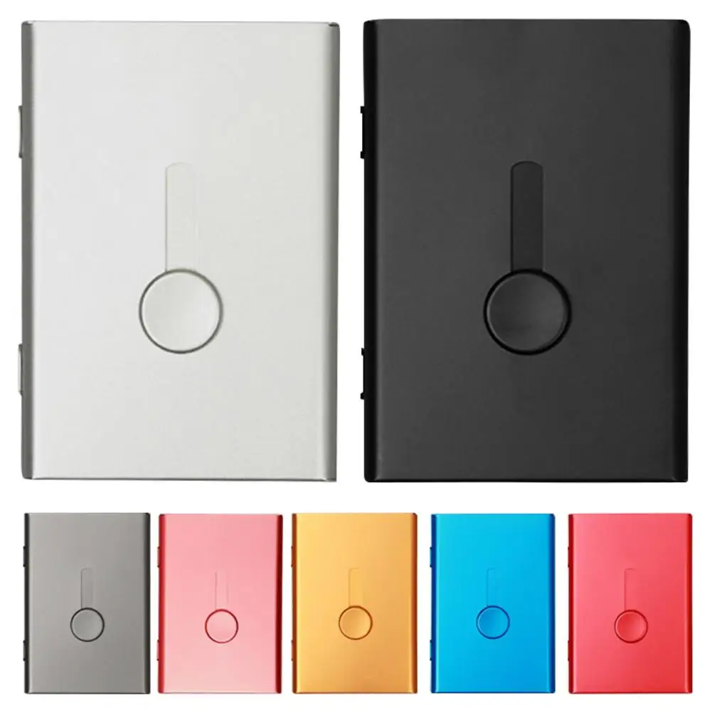 

Business Card Holder Hand Push Card Case Bank Card Membership Card Package Metal Ultra Thin Business Card Packaging Box Organize