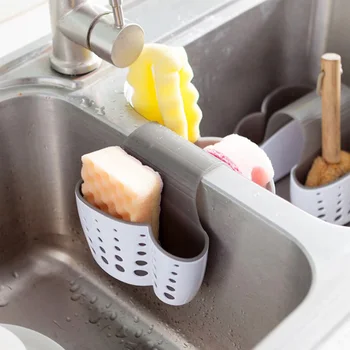 

Hanging Sink Caddy Sink Kitchen Bathroom Storage Holder Strainer Bag Sponge Towel Draining Rack Cleaning Brush Container