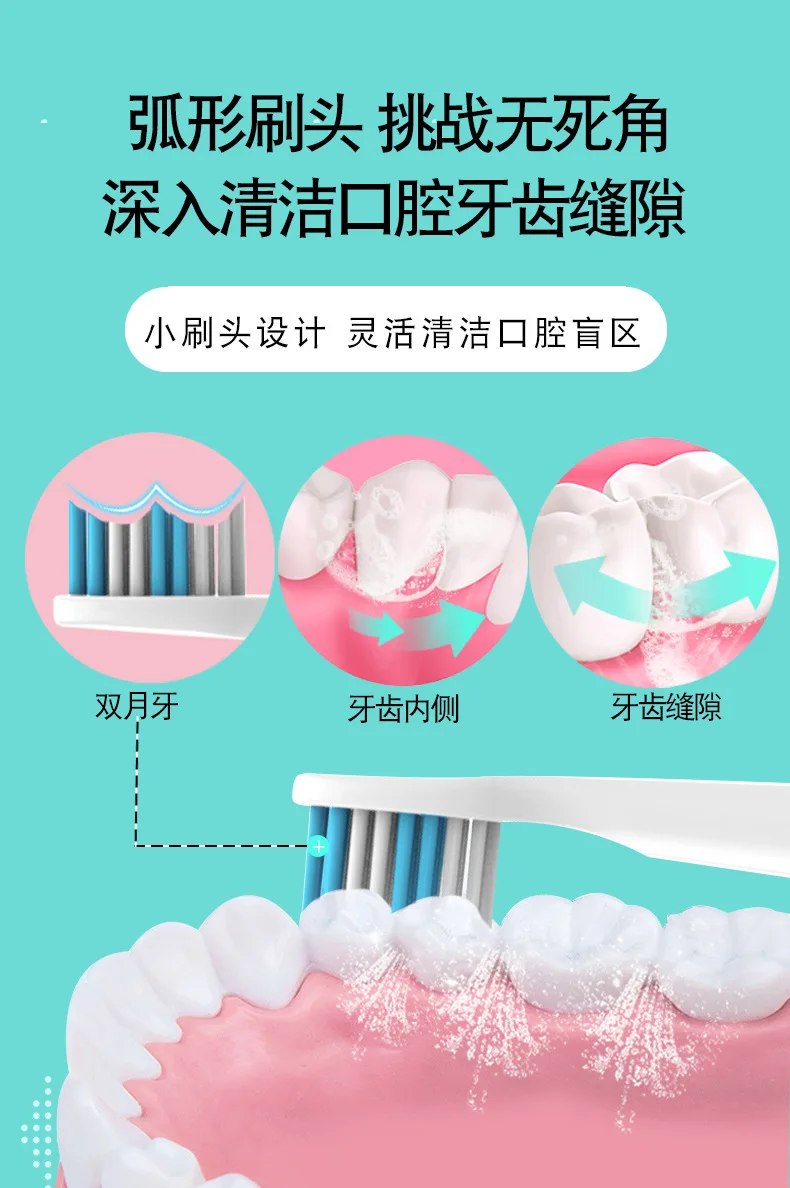 Waterproof Sonic Adult Electric Toothbrush Import Sharpened DuPont Bristle Vibration Whitening Toothbrush Long Time Life