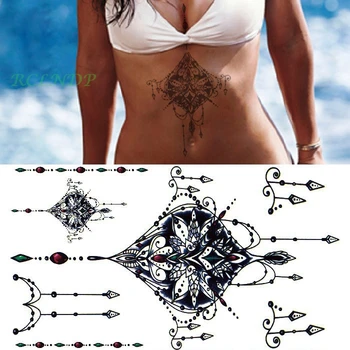 

Waterproof Temporary Tattoo sticker totem on waist breast back large size women's tatto stickers flash tatoo fake tattoos