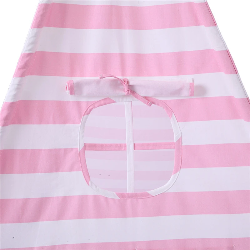 Large 100% cotton Canvas Original Teepee  Indian Play Tent  House Children Tipi Tent  with Small Coloured FlagsTent  (8)