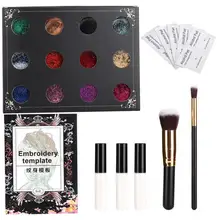 12 цветов краска для тела Блестящий пигмент временная татуировка лицо живопись Мерцающий Порошок Набор для праздника праздник