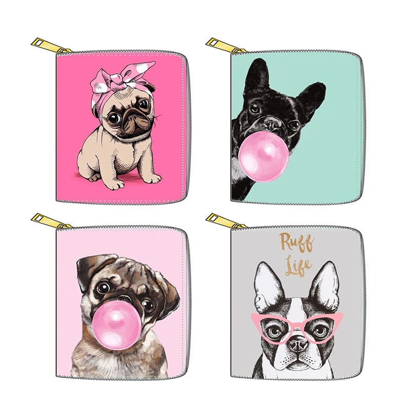 

Colorful PU Leather Wallet Card Holder Purse Coin Purse Short Zipper Purse for Girl Boy Money Bag