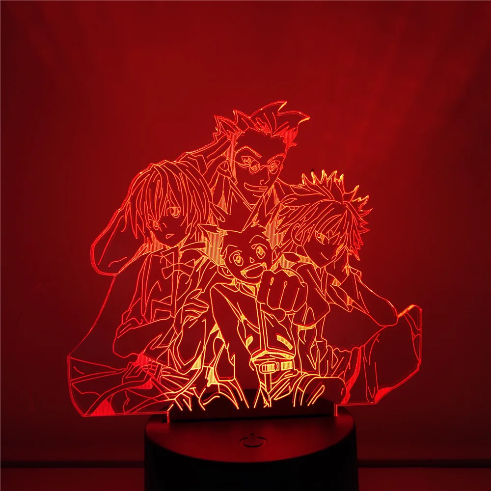 

Action Anime Figures Hunter X Hunter 3D Visual Night Lights Gon Freecss Killua Zoldyck Leorio Kurapika Model Toy Xmas Gift Figma