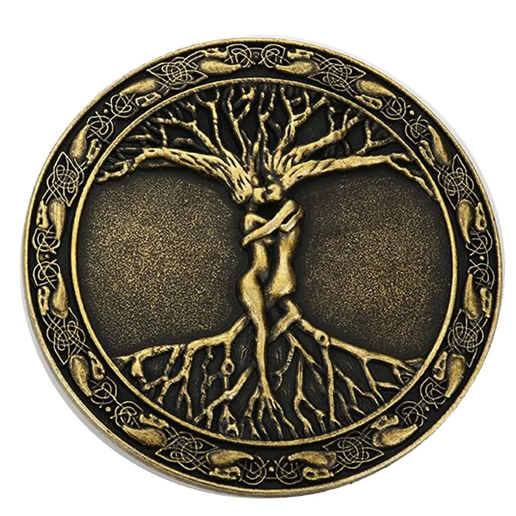 Vintage Tree Of Life Love Branch Nordic Mythology Belt Buckle 8cm Diameter Fit 3.6-3.9cm Belt