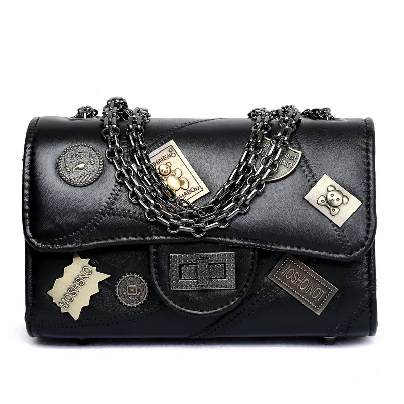 

Joint Lambskin Bag with Chain Classic Graceful WOMEN'S Bag 2018 New Style Versatile Shoulder Bag Fashion Cool Leather Bag