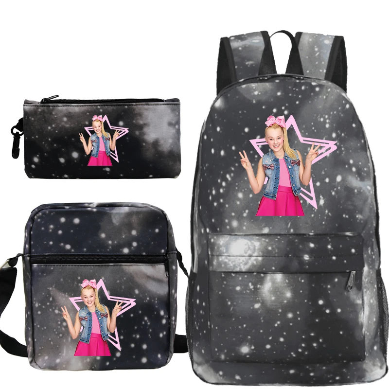 Jojo Siwa рюкзак для подростков мальчиков девочек студентов 3 шт./компл. Galaxy школьная сумка путешествия Mochila книга ранец - Цвет: 9