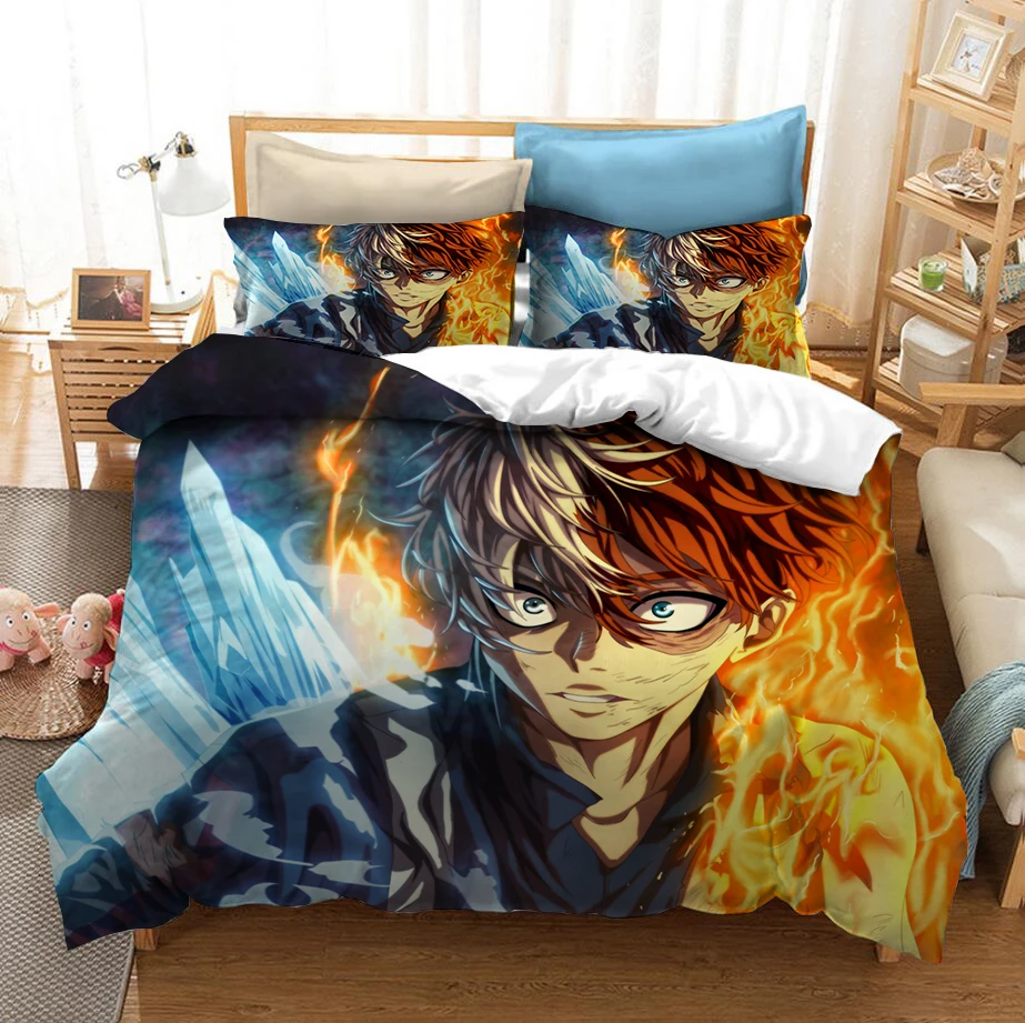 Japan Anime My Hero Academia 3D Printed Bedding Set Duvet Covers Pillowcases Comforter Bedding Set Bedclothes Bed Linen 02