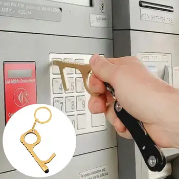 

Portable Metal Non Contact Elevator Press Door Opener Button Pusher Key Ring workfor elevator buttons public buttons Door Opener