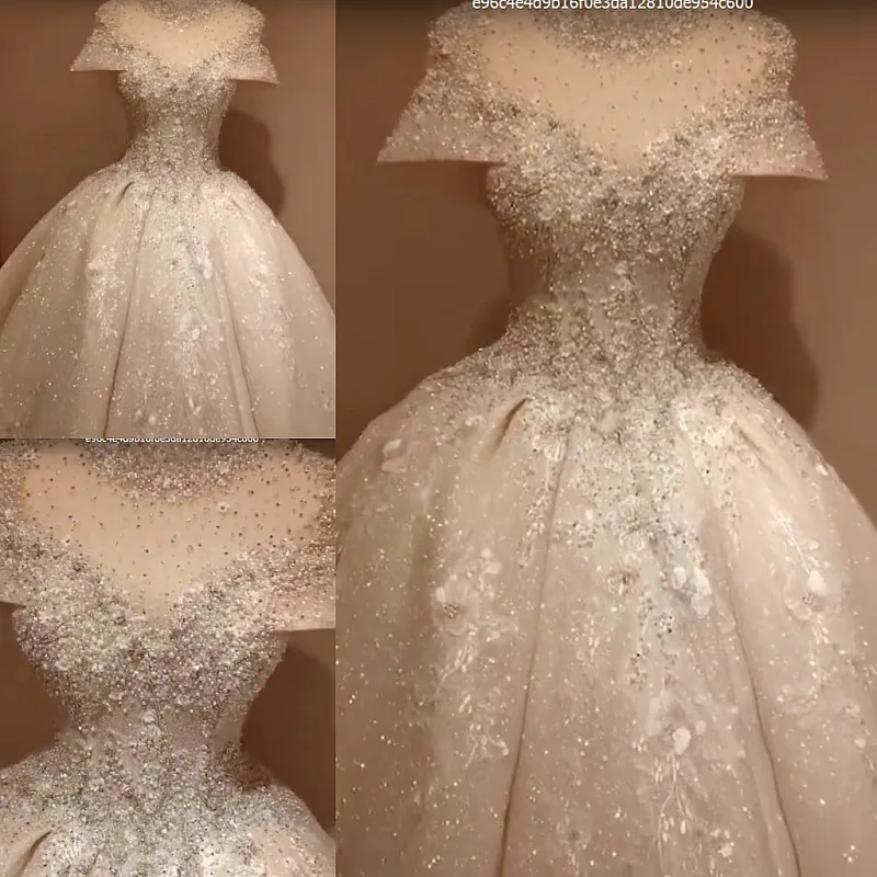 

Hot9 Bride One Word Shoulder Korean Self-cultivation Thin Concise Luxurious Tailing Wedding Dress A Line