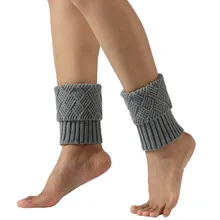 Женские зимние теплые вязаные гетры вязанные крючком Леггинсы Slouch Boot женские зимние теплые вязаные меховые ножки гетры однотонные носки# Y2