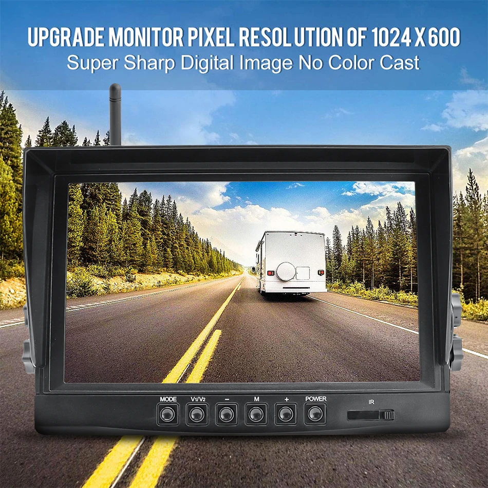 Car Display 9" 1280x720 High Definition AHD Wireless Truck DVR Monitor Night Vision Reverse Backup Recorder Wifi Camera Bus Car