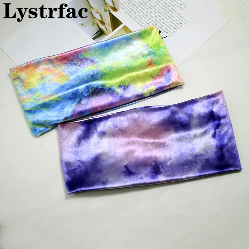 

Lystrfac осенне-зимняя бархатная эластичная повязка на голову для женщин, спортивные широкие эластичные банданы для йоги, аксессуары для волос