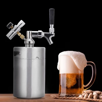 

1.8L/64oz Stainless Steel Mini Pressurized Beer Mini Keg Kit Portable Mini Keg Dispenser Soda CO2 Mini Beer barrel