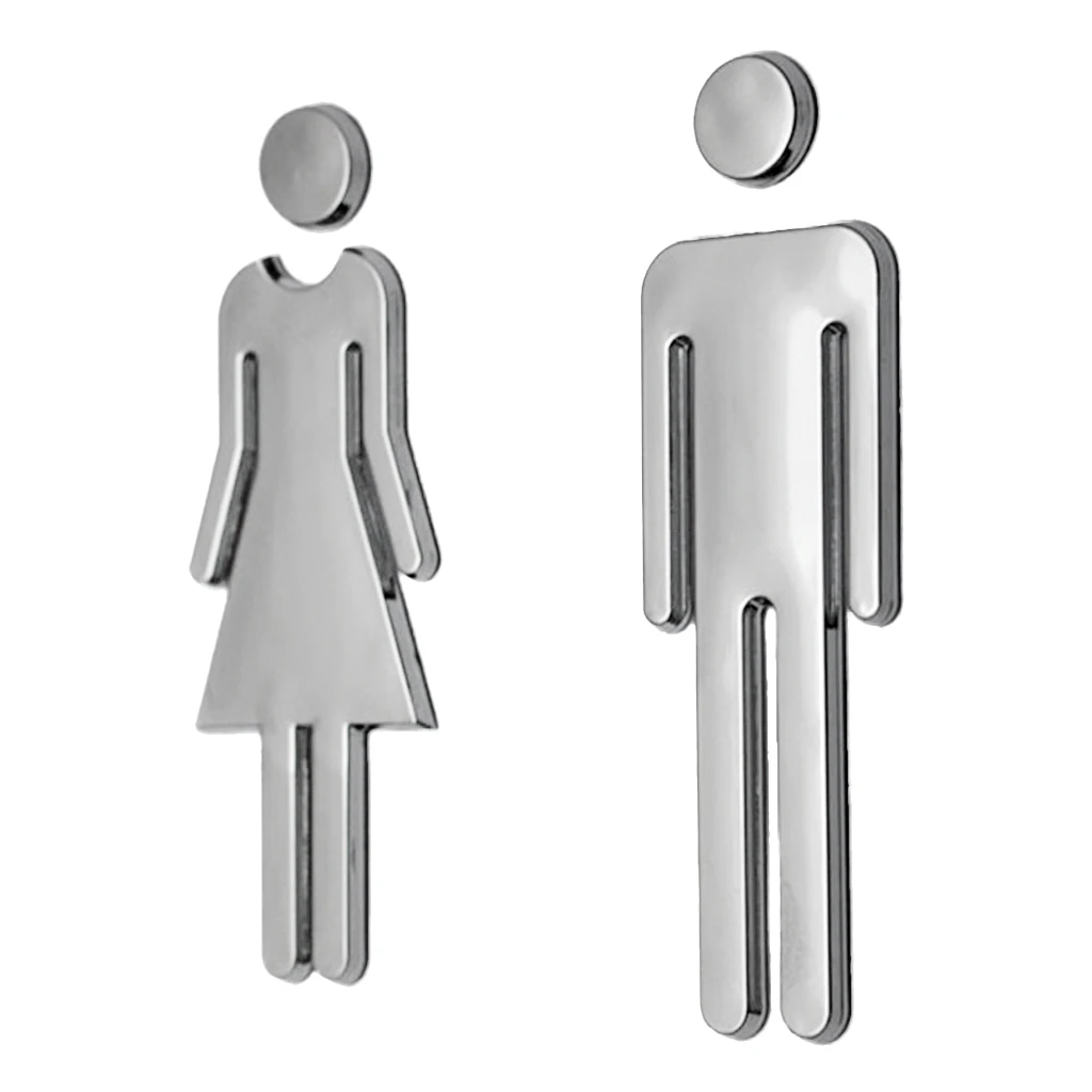Toilet Door Sign Men &amp Women WC Decals Stickers Restroom Washroom Signage Plaque Mirror Surface | Дом и сад