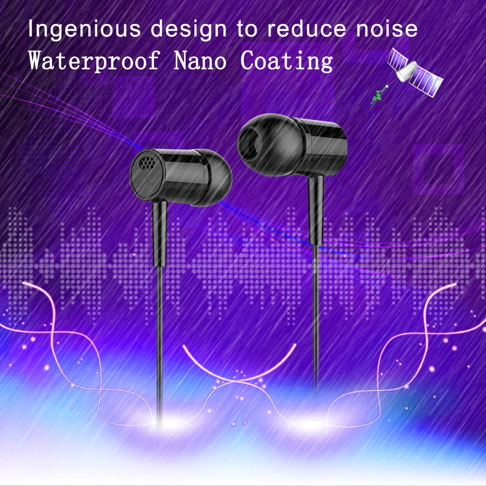 

Waterproof Earphone for Android for Computer Optional 3.5MM Universal In-ear Wired Earphone with Mic Earbuds Headset for IPhone