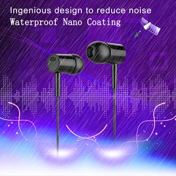 

Waterproof Earphone for Android for Computer Optional 3.5MM Universal In-ear Wired Earphone with Mic Earbuds Headset for IPhone