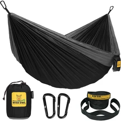 Hamac de Camping Portable, adapté à une utilisation extérieure et intérieure, avec sangle d'arbre sac à dos, équipement de voyage et de Camping 