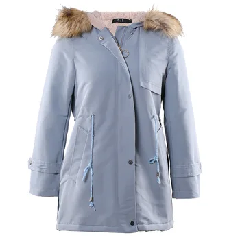 

High Quality Casual Winter Jacket Women Parkas Mujer 2019 Long Thick Warm Plus Velvet Coat Female Hoodies Fur Collar Outwear