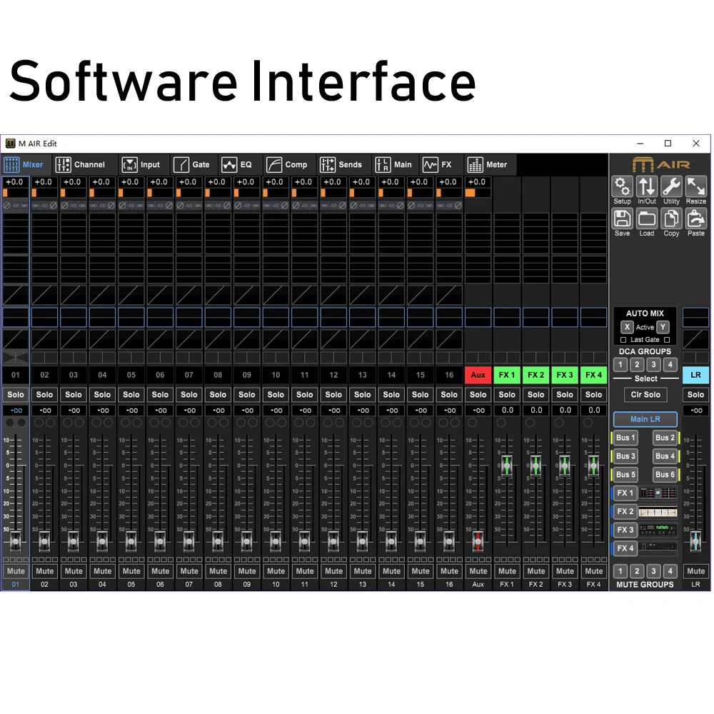 Leicozic MR18 18 Input Digital Mixing Console for iPad/Android Tablets with 16 PRO Preamps, Integrated Wifi & Multi-Channel USB
