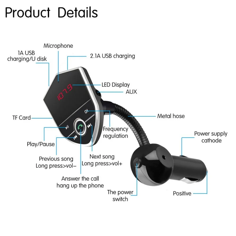 602 Wireless USB Phone Car Stereo Audio Music Receiver Adapter MP3 player Car Card FM hands-free