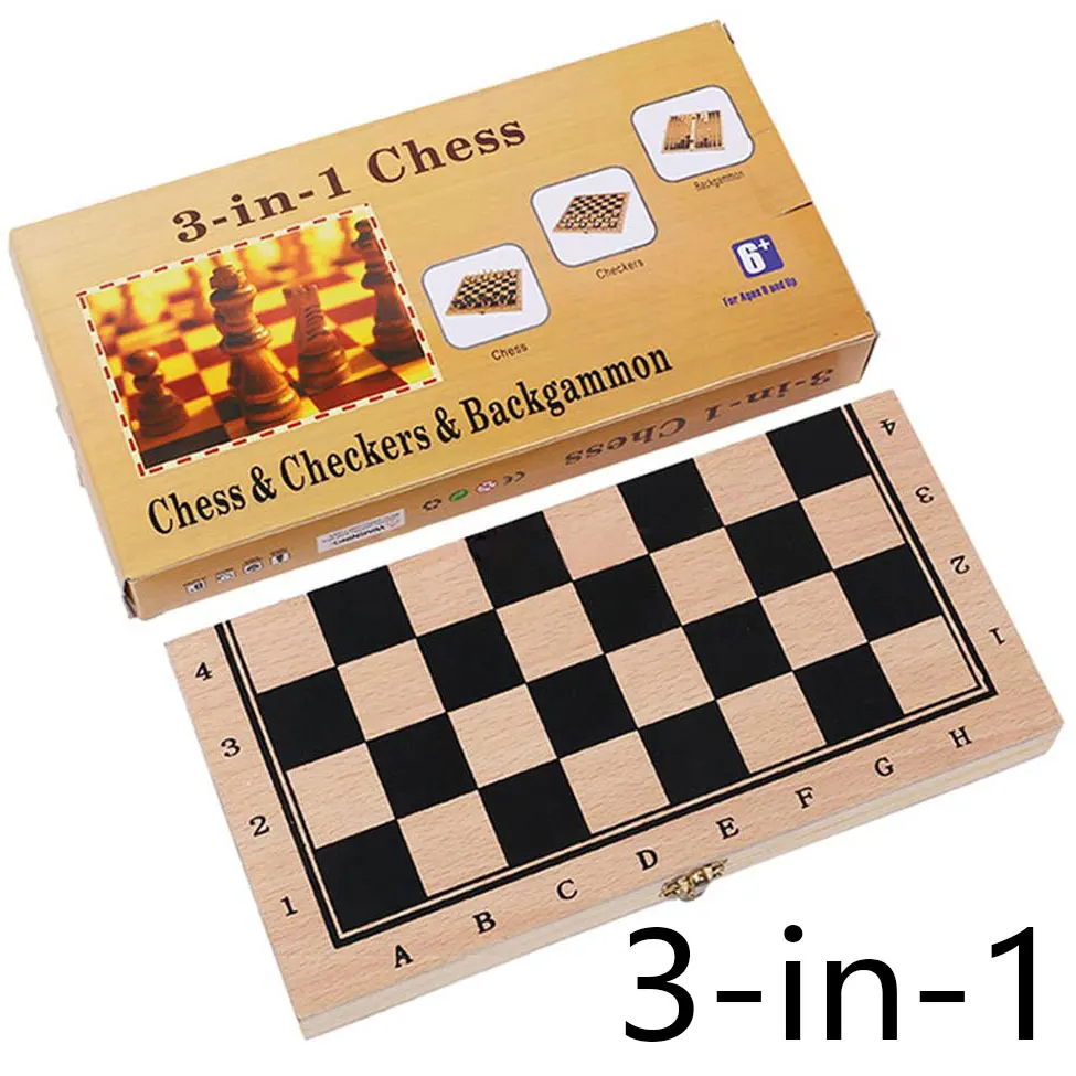 

3 in 1 wooden board for travel, portable chess, chess, Gobang, checkers, game gifts, multiple playing methods, double fun