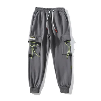 

2020 Fashion Men Loose Thick Jogger Hip Hop Elastic Waist Cotton Long Sweatpants