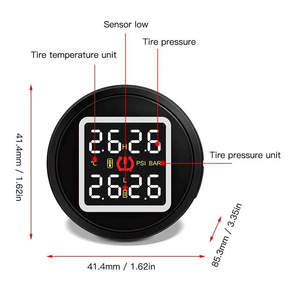 Система охранной сигнализации Smart Car TPMS цифровой ЖК дисплей с USB разъемом и 4