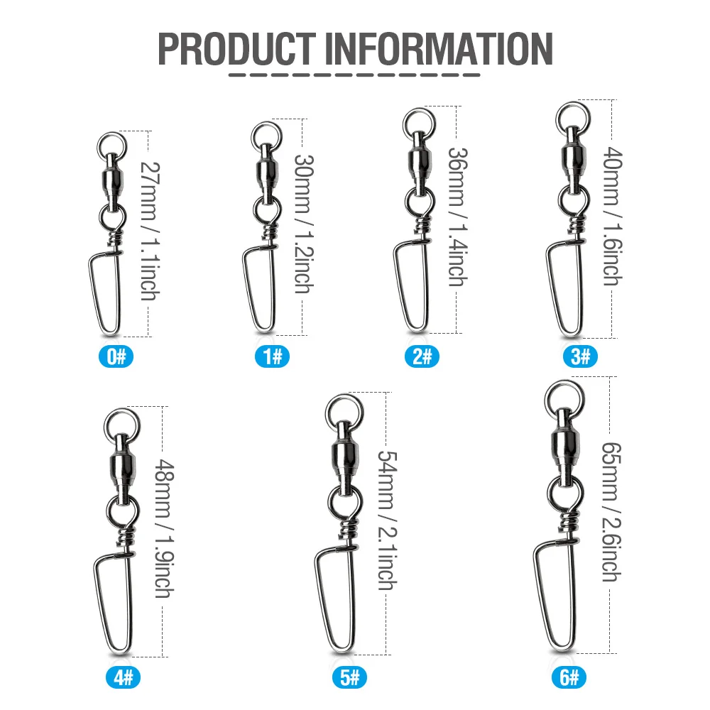 DONQL 10/20/50 шт рыболовные Вертлюги разъем шариковый подшипник оснастки 0#6# Вращающийся шарнир для рыболовный крючок Приманка для карпа на рыбалку аксессуары
