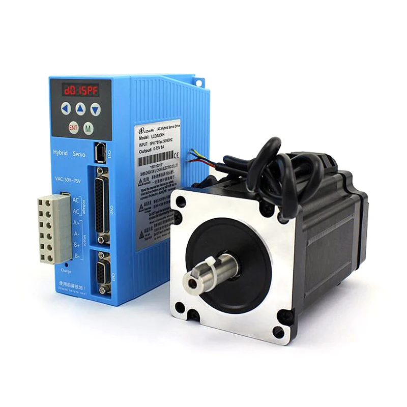 

2 phase Nema 34 hybrid servo stepper motor and driver kit 8.2Nm 8A step servo AC50-80V LCDA808H+LC86H2120