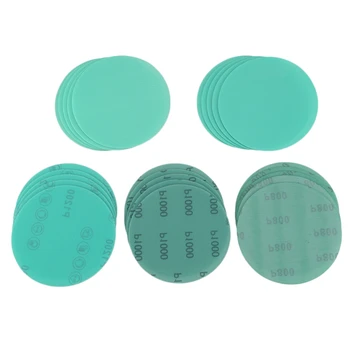 

GTBL 25Pcs Wet and Dry Disc Sandpaper Set Including 5 Green Leather Sandpaper Discs of Specifications 800,1000,1200,1500,2000