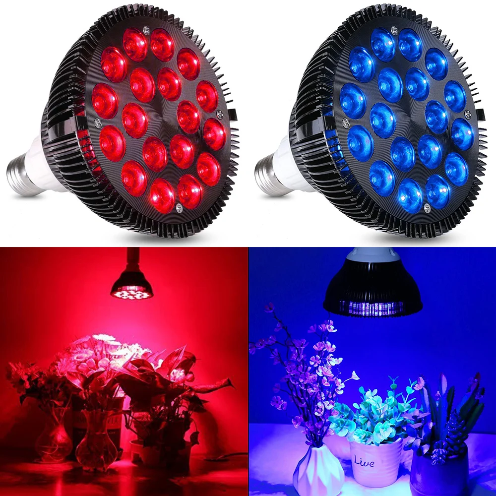 54W Deep Red 660nm LED Grow Light Bulb for Indoor Plant Flowering Bloom Fruiting 