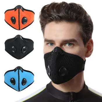 

1PCS Activated Carbon Mouth Mask Dust Proof Multiuse Face Mouth Cover Breathable Washable Cycling Mask with 6 Filter