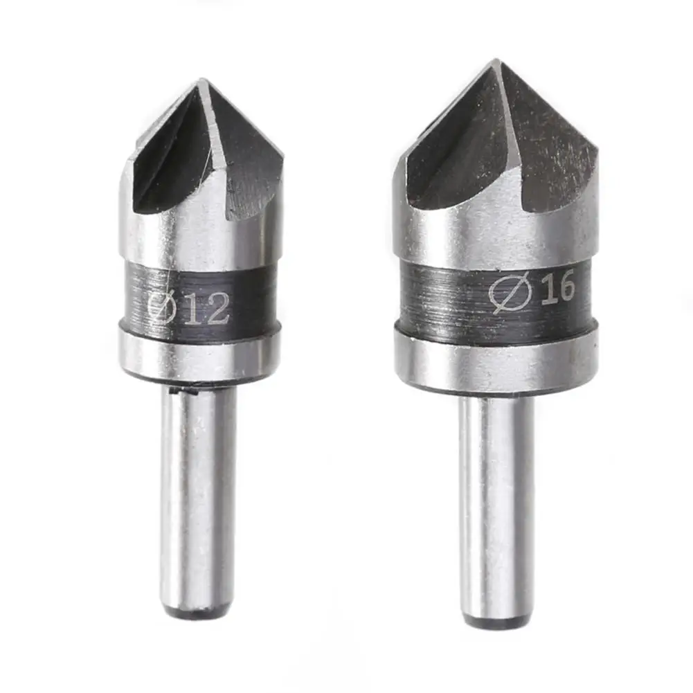 1/2-5/8 Round Shank Woodworking Five Flutes Countersink Drill Bit 2 PCS/ Set Countersink Drill Bit Wood Drilling Woodworking