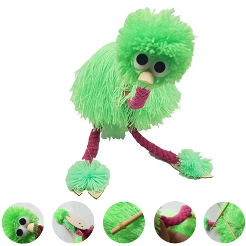 2 шт. кукла Muppets деревянная кукла животное традиционные ремесла страуса форма дети марионетта ручной работы Развивающие детские игрушки подарки