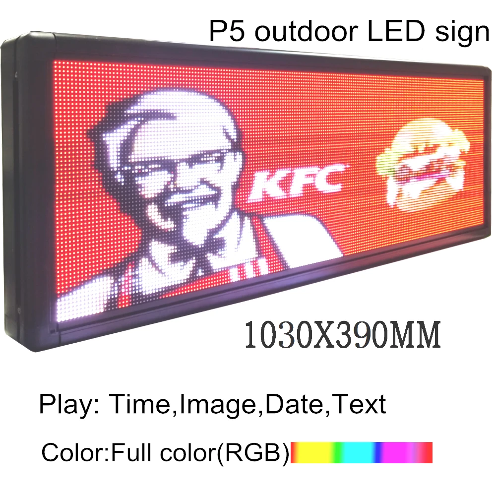 Полноцветный светодиодный программируемый светодиодный знак 4" X 15" наружный HD ad RGB светодиодный дисплей для бизнеса/магазина
