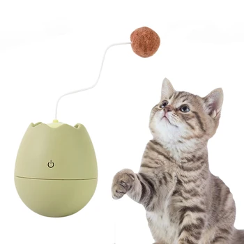 

1pc Cat Teasing Toy Electric Eggshell Design Durable Funny Teaser Plaything Teasing Toy for Pet Cat
