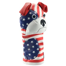 Гольф-мастер водительская голова животного бульдог 460cc Крышка водителя для клубов Деревянный чехол из искусственной кожи