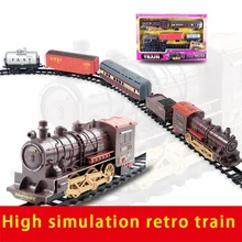 

Electric Simulation Railway Steam Train Model Electronic Train Set Assembly Toys Children's Toys Classic Rail Car