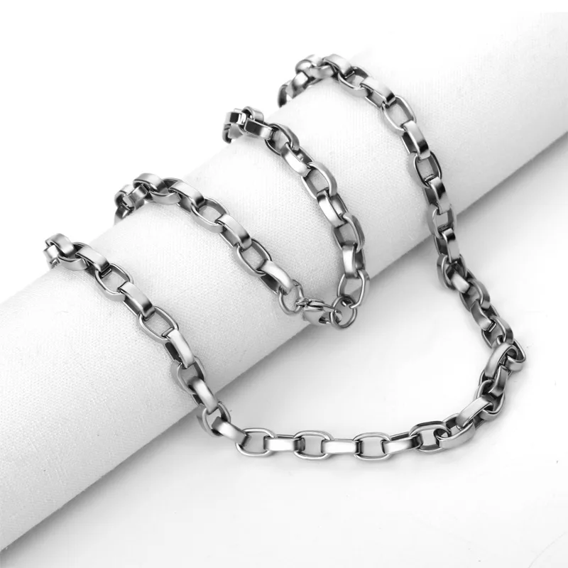 

A Generation of Fat Fashion And Personality Oval Interlocking Titanium Steel MEN'S Necklace Sweater Chain Stainless Steel Orname