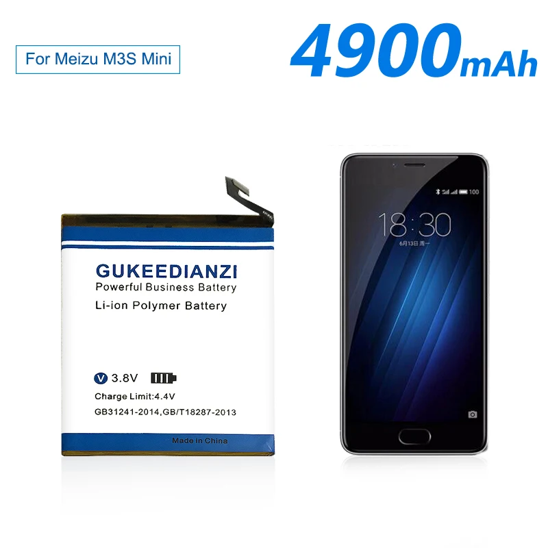 Аккумулятор GUKEEDIANZI емкостью 4900 мАч для Meizu M3 M3S/M3 mini BT15 BT68, аккумулятор большой емкости для смартфона Meizu M3 M3S