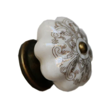 

Furniture Kitchen Cabinet Drawer Single Hole Handle, European Wardrobe Locker Pull, Pumpkin New Bedside Cabinet Ceramic Knob