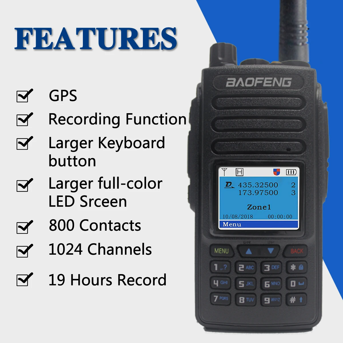 Atualização de Dm-1801 Baofeng Walkie Talkie Duplo Tempo Slot Dmr Digital - Analógico Repetidor Dm-1701 Rádio 2021 Dm1701 Dm-1702 Gps 4 2021 baofeng dm1701 DM-1702 gps walkie talkie