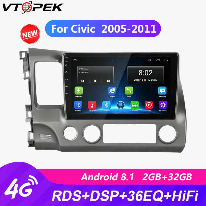 

For Honda Civic 2005 2006 2007 2008 2009 2010 2011 Car Radio Multimedia Video Player Navigation GPS Android 4G Wifi autoradio