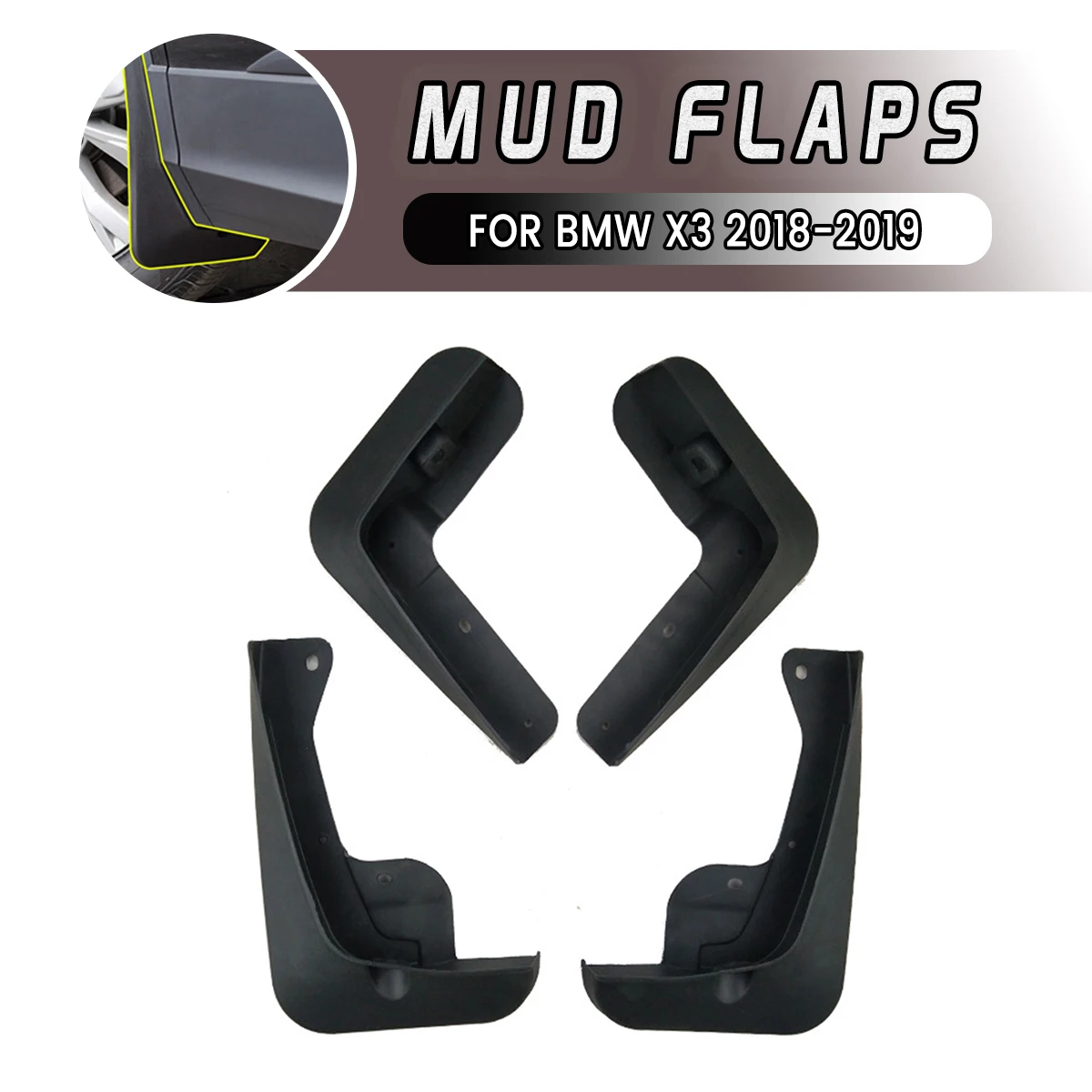 For BMW X3 2018 2019 Car Front Rear Car Mudguards Fender Flares Mud