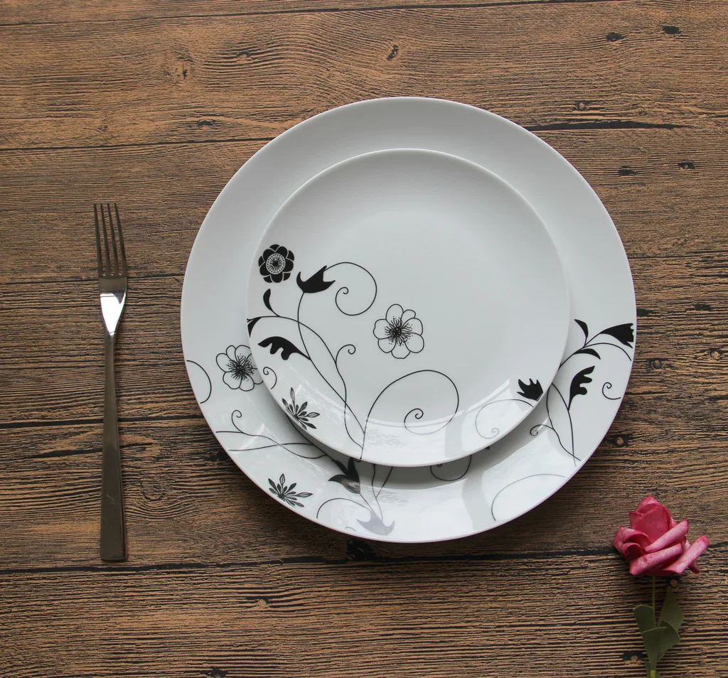 

Microwave & Dishwasher Safe Modern Porcelain Tableware Ceramic Dishes Home Dinner Plates
