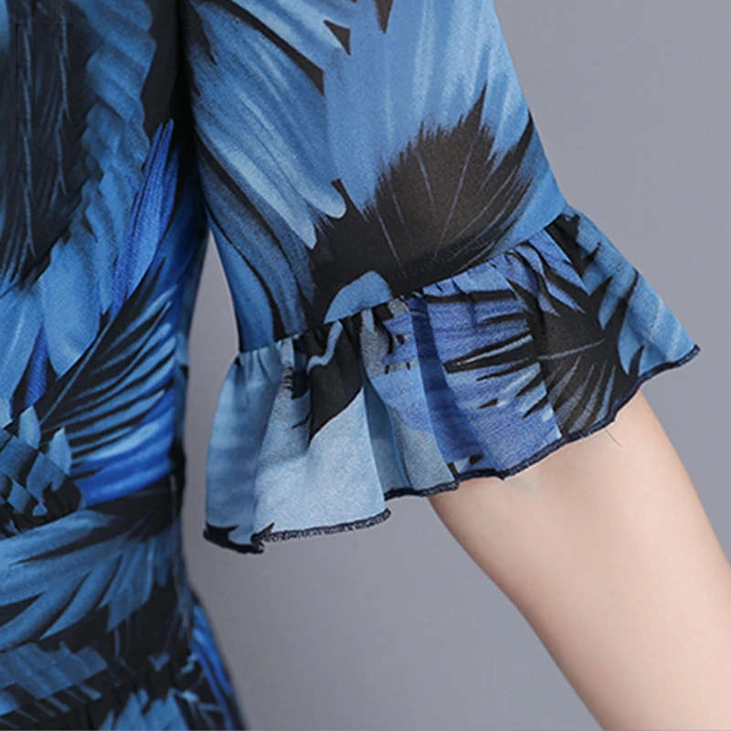 Elegant Long Sleeve Dress Beach Vintage Summer Dresses Casual V Neck Women Dress