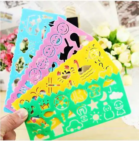 Cartoon Drawing Ruler Child Grader Student Gift Prize Paint Learning Notebook/coloring Notebook Plastic Board 2021 christmas coil notebook student notebook notebook learning office horizontal line flip book